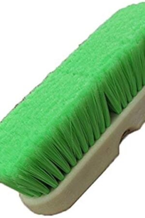 10- inch Car Wash Brush, Soft Nylon Bristle, car Accessories, Cleaning Supplies, Automotive wash Brush, Commercial Vehicle Scrub Brush, Flagged Green Poly Bristle
