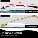 15° Curved Car Wash Brush with Long Handle 43" Microfiber Cleaning Mop Telescopic Extension Pole for Caravan RV Truck Auto SUV Wheel Boat Exterior 2 in 1 Carwash Duster Not Hurt Paint Scratch Free
