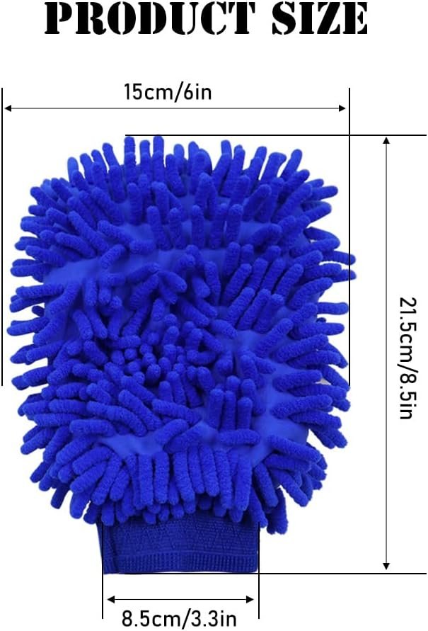 5 Pcs Premium Chenille Microfiber Car Wash Glove, Double Sided Scratch-Free Car Wash Mitt, Soft Carwash Sponge, Microfiber Cleaning Mitt - Image 2