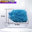 2PCS Microfiber Soft Chenille Car Wash Mitts, Scratch and Lint Free Car Dusting Glove, Double Sided Wash Mitt, Ultra Absorbent for Car Washing, Home Cleaning Mitt (Blue&Yellow)