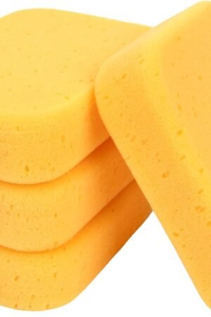 4PCS Large Car Wash Sponge – Sponges for Cleaning Extra Thick High-Density Pottery Pponges, Scratch-Free, Super Absorbent, Reusable for Auto Detailing, Waxing, and Cleaning