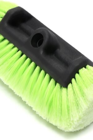 12" Car Wash Brush with Soft Bristle Auto RV Truck Boat Camper Car Exterior Washing Heavy Duty Tri-Level Dip Green