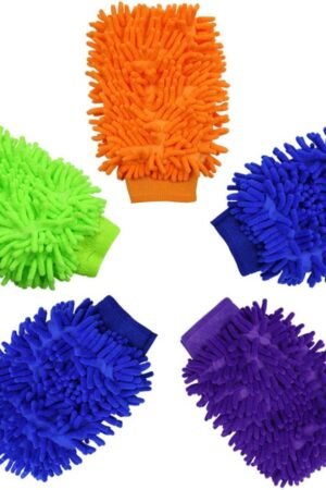 5 Pcs Premium Chenille Microfiber Car Wash Glove, Double Sided Scratch-Free Car Wash Mitt, Soft Carwash Sponge, Microfiber Cleaning Mitt