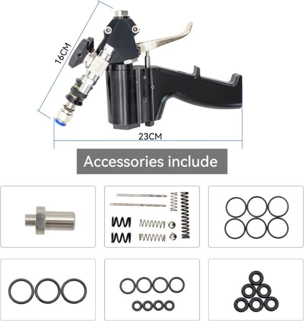 Polyurethane Foam Spray Gun P2 Air rge  Foaming Injection AB Two-Component High Pressure Coating Spray Gun Wall Roof Construction with Accessory Kit - Image 2