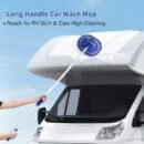 62'' Car Wash Brush with Long Handle Chenille Microfiber Car Wash Mop Mitt Kit Scratch-Free Car Cleaning Brush Kit Car Care Kits with Replacement Head Supplies for Cars RV Truck Boat
