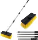 Car Wash Brush with 55" Long Handle | Car Wash 10" Dip Soft Brush | No Scratch Soft Bristle Brush for Car, RV, Boat, Solar Panel, House Siding, Snow, Floors Washing