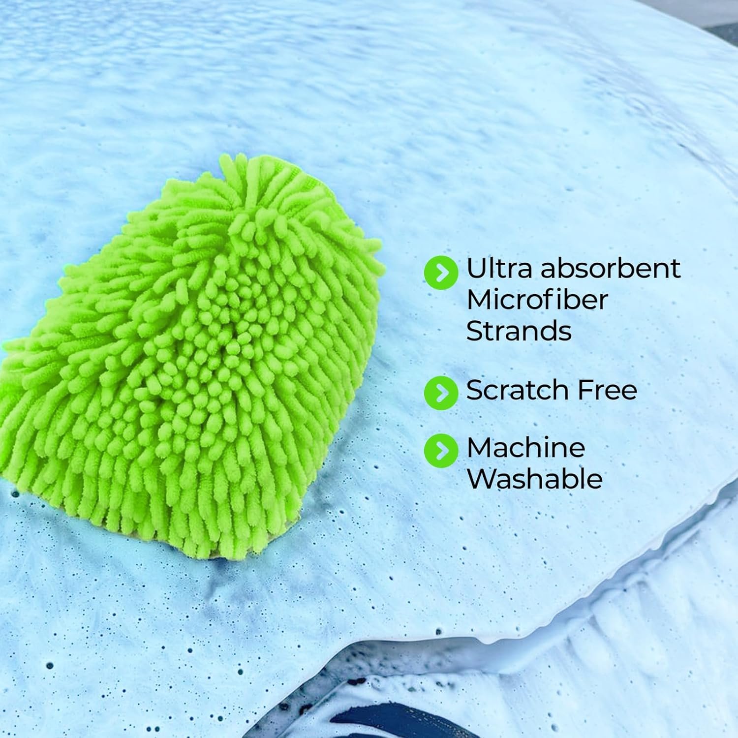 Premium Chenille Car Wash Mitt - Ultra-Soft, Scratch-Free, and Lint-Free Microfiber Mitt for Superior Car Wash Kit, Car Detailing, and Car Cleaning Supplies (2) - Image 2