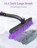 Snow Brush for Car, Extendable Snow Brush and Ice Scraper with Foam Grip, Car Window Scraper for Snow and Ice for SUV Truck Auto Jeep RV Vehicle Windshield - Purple