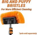 Soft Car Wash Brush Head with 5-Sided Soft Bristle // Soft Scrub RV Wash Brush for Vehicles // Twist-On Truck Washing Brush Fits Standard  Threaded Extension Poles (Pole Sold Separately)