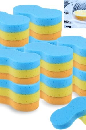 30 Pcs Large Car Wash Sponge, Multi Purpose Car Cleaning Sponge, Non-Scratch Thick Dish Sponge Household Cleaning, High Foam Cleaning Sponge Washing Sponge for Kitchen Bathroom Cars(3 Colors)