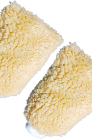Car Wash Mitt, House Cleaning Glove, Home Dusting Cloth Imitation Wool Gloves 2 pcs Yellow