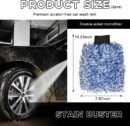 2 PCS Car Wash Mitt, 8"×10" Soft & Scratch-Free Premium Plush Microfiber Washing Glove, Machine Washable Lint Free Absorbent Detailing Wash Mitt, Universal Car Accessories (Blue)