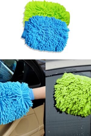 2PCS Car Wash Mitt, Wash Mitts for Car Washing, Chenille Premium Scratch-Free Microfiber Wash Mitt, Double-Sided Car Washing Gloves, Universal Car Accessories for Car, Truck, SUV