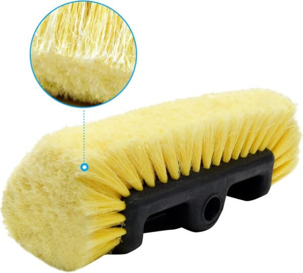 10" Car Wash Brush Head with Soft Bristle for Auto RV Truck Boat Camper Exterior Washing Cleaning, Yellow - Image 2