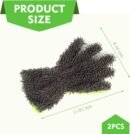 2 PCS Car Wash Mitts, 11.8" x 8.5" Scratch-Free Chenille 5-Finger Microfiber Wash Mitts, Double-Sided Coral Velvet Car Cleaning Gloves, Universal Cleaning Tool for Cars Families (Gray&Green)