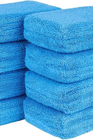 Microfiber Applicator Pads, Scratch-Free Car Wash Sponge for Cleaning, Premium Wax Foam Applicator Pads for Car Detailing, 5”x3”, 8Pack