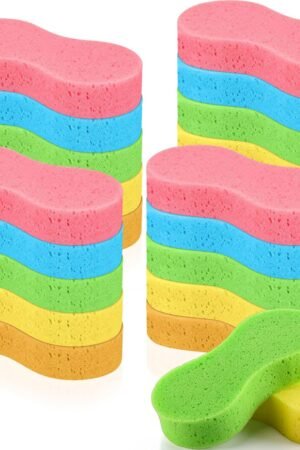 20 Pcs Large Car Wash Sponge Multi Purpose Cleaning Scrubber Non Scratch Thick Dish Household Cleaning Sponge Foam Washing Pad Handy Scrubber for Car, Mix Colors