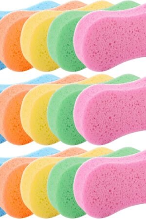 15 Pcs Car Wash Sponges, Large Thick Handy Cleaning Scrubber Washing Sponge Pads for Cars, Bike, Boat, Kitchen, with Vacuum Compressed Packing, 5 Colors