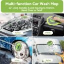 2 Pack Car Wash Brush with Long Handle, 62" Microfiber Car Wash Mop and Car Washing Brush Combo Set, Scratch-Free Soft Bristle Car Wash Mop Brushes Cleaning Kit for Exterior Car, Truck, RV, Boat
