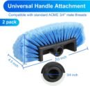2 Pcs Car Wash Brush Head with Soft Detailing Bristle Flow Through Car Cleaning Brush Exterior Wash Equipment for Auto Truck RV Boat Camper(10 Inch,Blue)