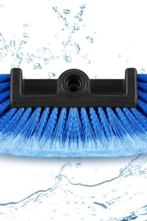 Car Wash Brush with Soft Bristles - Gentle on Paint, Compatible with Poles, Perfect for Cars, Trucks, RVs, Boats, Decks, and More (Blue) (10-inch)