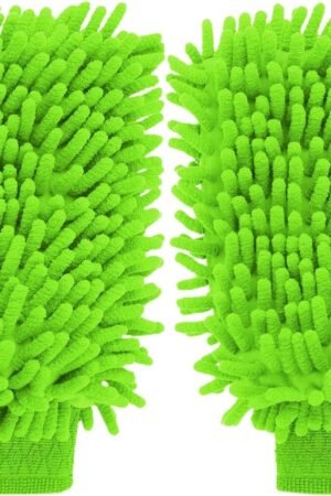 Premium Chenille Car Wash Mitt - Ultra-Soft, Scratch-Free, and Lint-Free Microfiber Mitt for Superior Car Wash Kit, Car Detailing, and Car Cleaning Supplies (2)
